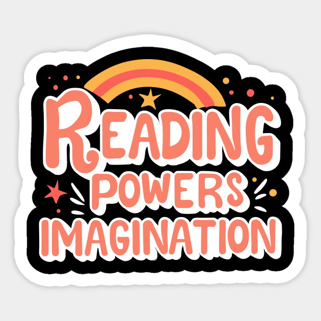 Reading Powers Imagination Groovy Sticker by The WYLD Tribe